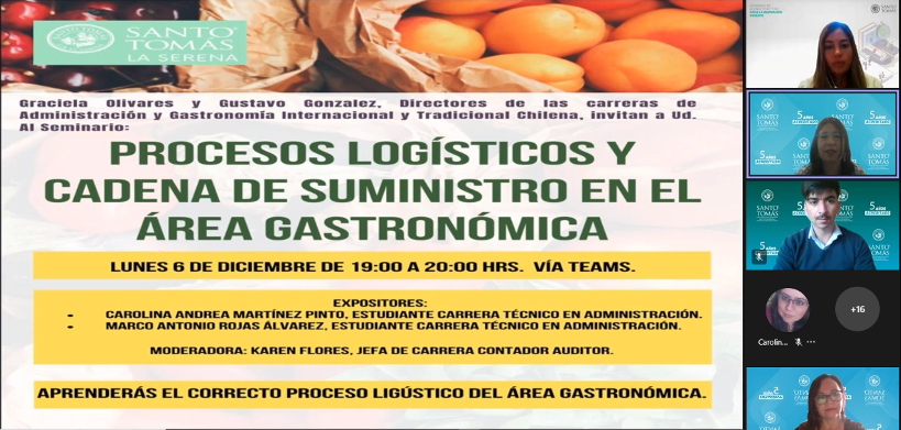 Proceso logístico y cadena de suministro en el área gastronómica Santo Tomás La Serena.