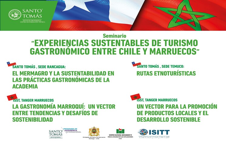 Santo Tomás organiza Seminario Internacional sobre experiencias de Turismo Gastronómico Sostenible entre Chile y Marruecos